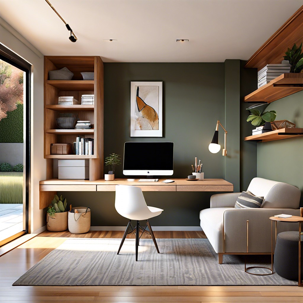 home office hybrid a dedicated workspace seamlessly blended into the living area