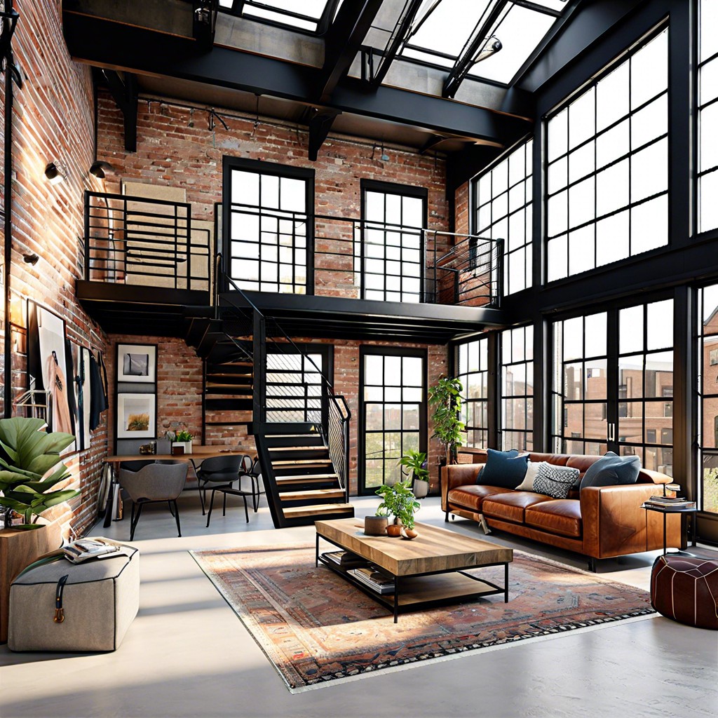 loft style urban adu with industrial elements
