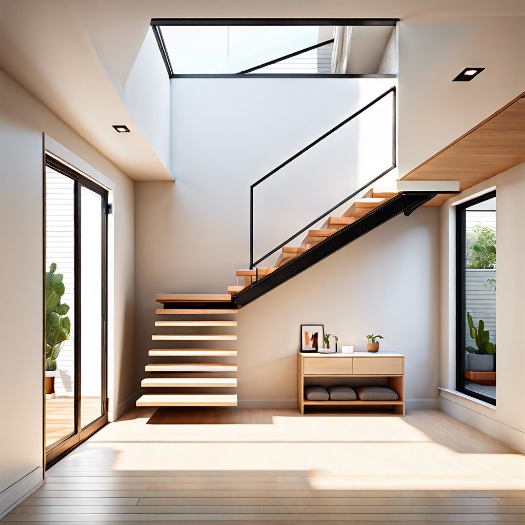 minimalist floating staircase