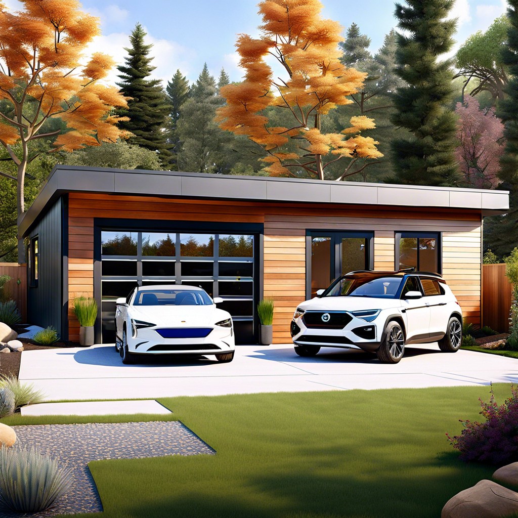 modern minimalist garage with integrated adu