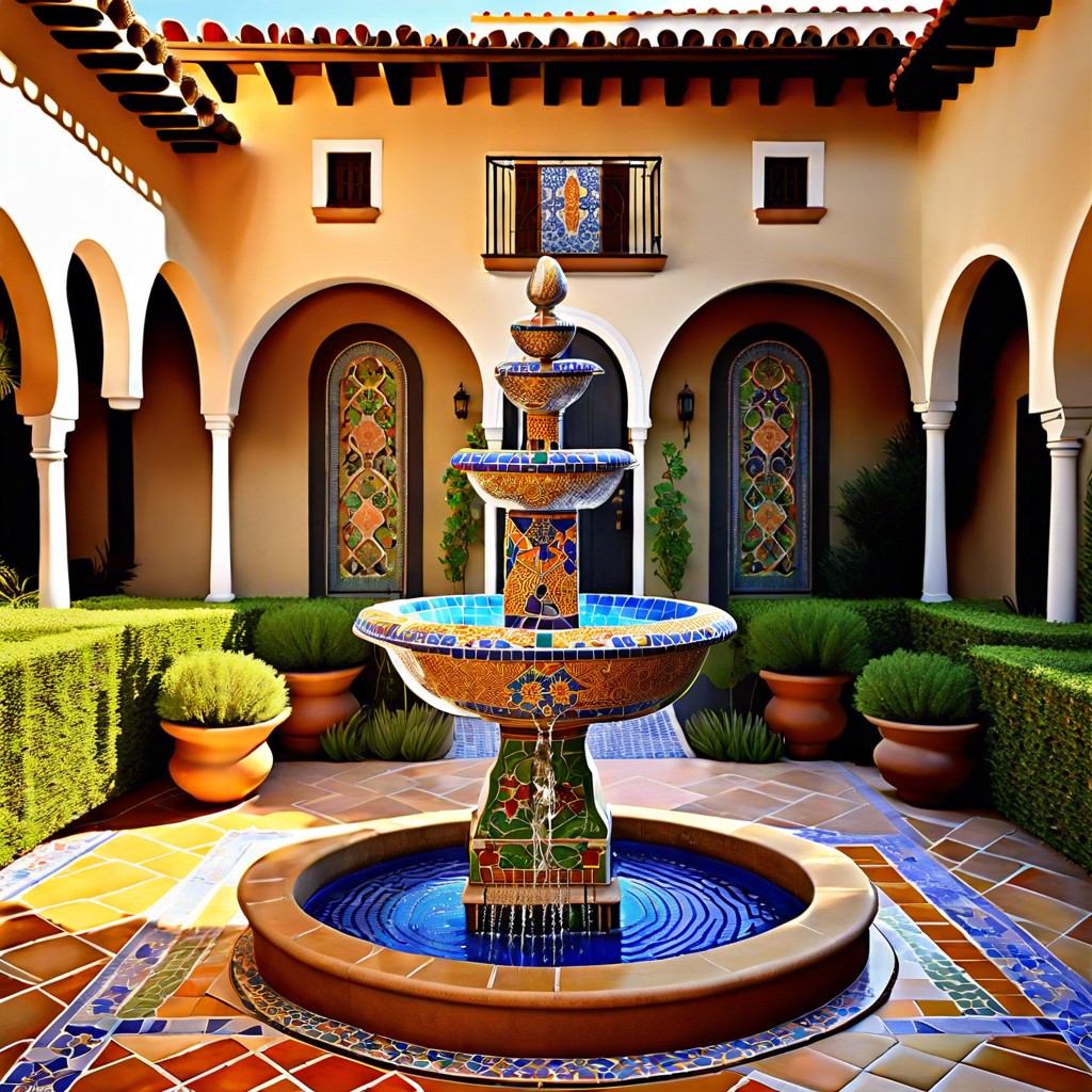mosaic tile fountains to enhance your adu oasis
