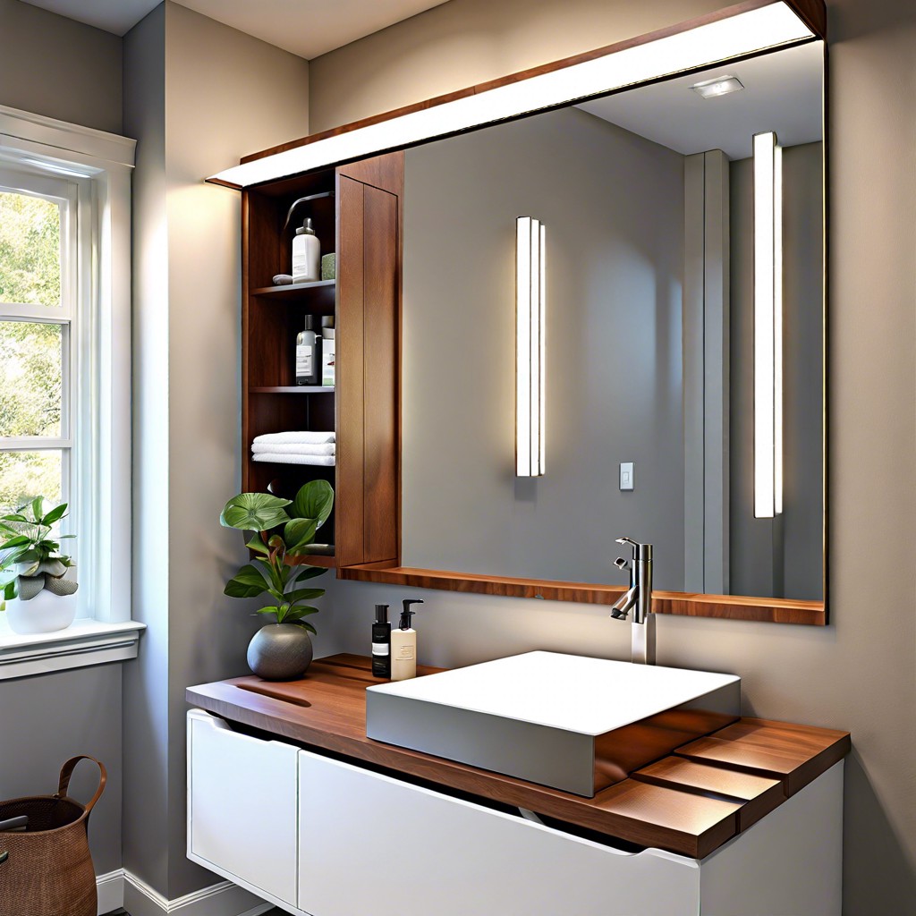 multi functional mirror cabinets for adu bath space efficiency
