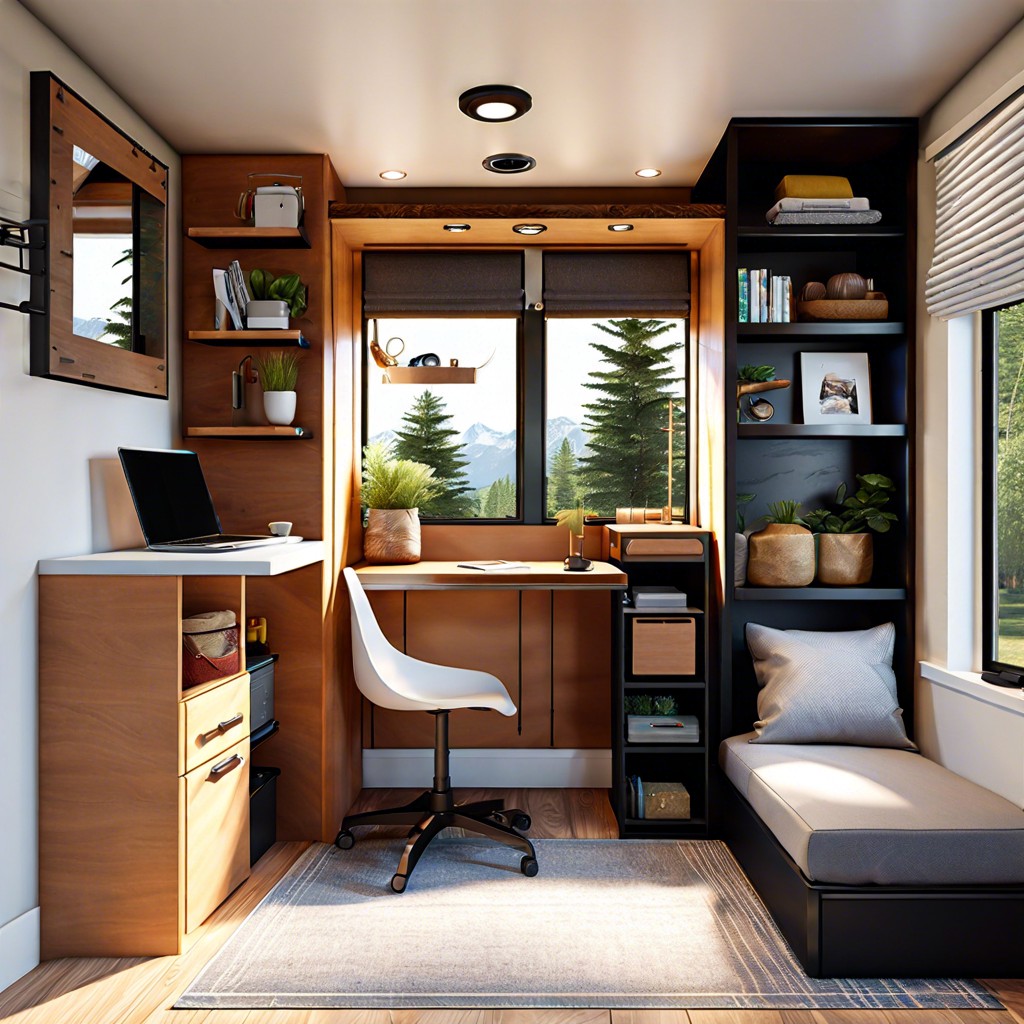 murphy bed with integrated office desk