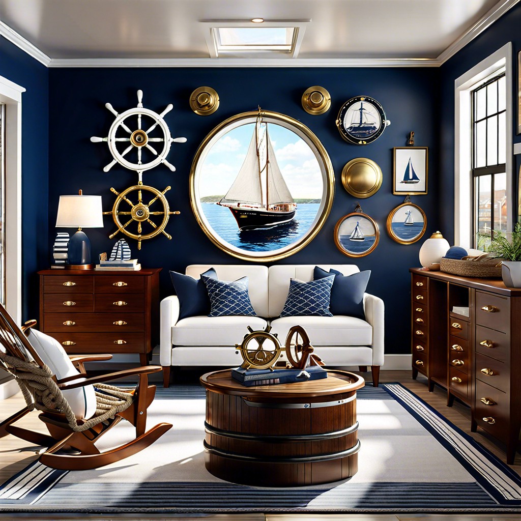 nautical theme loft with maritime decor