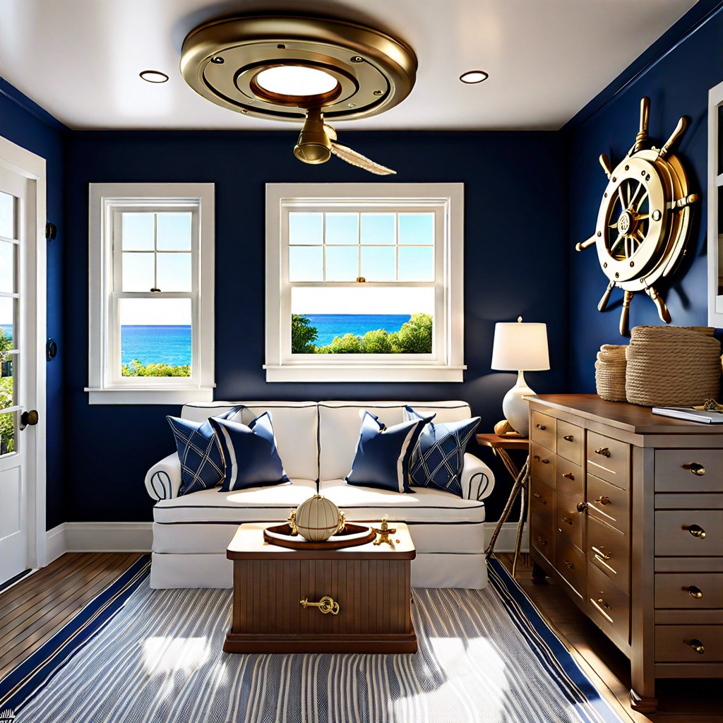 nautical themed carriage house interior