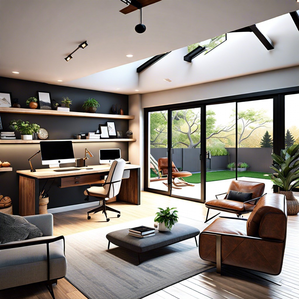 open concept home office suite
