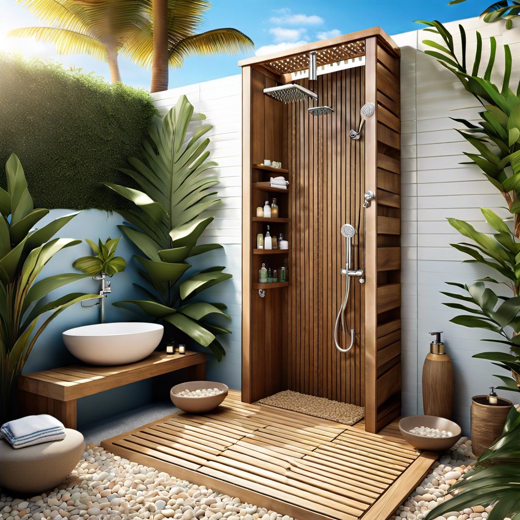 outdoor shower for beach inspired living