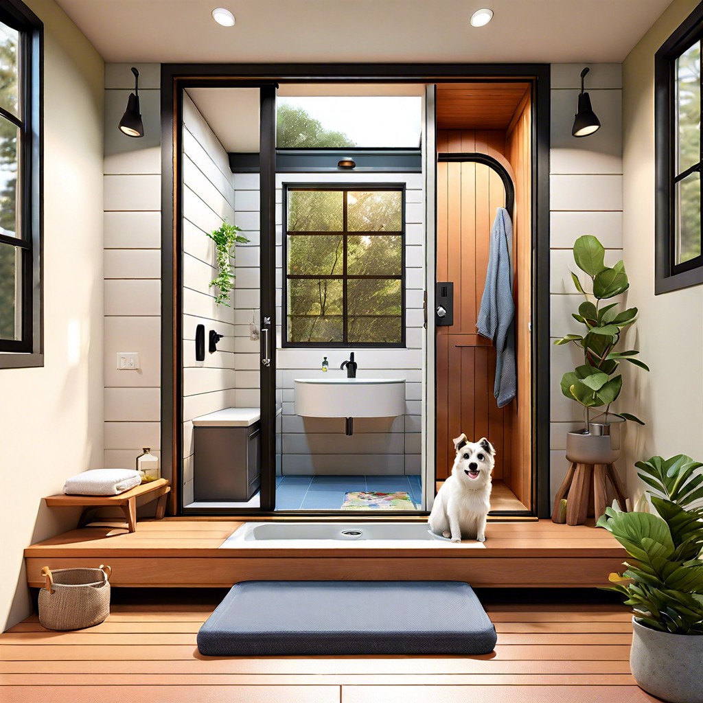 pet friendly features built in pet doors bathing stations and cozy resting nooks
