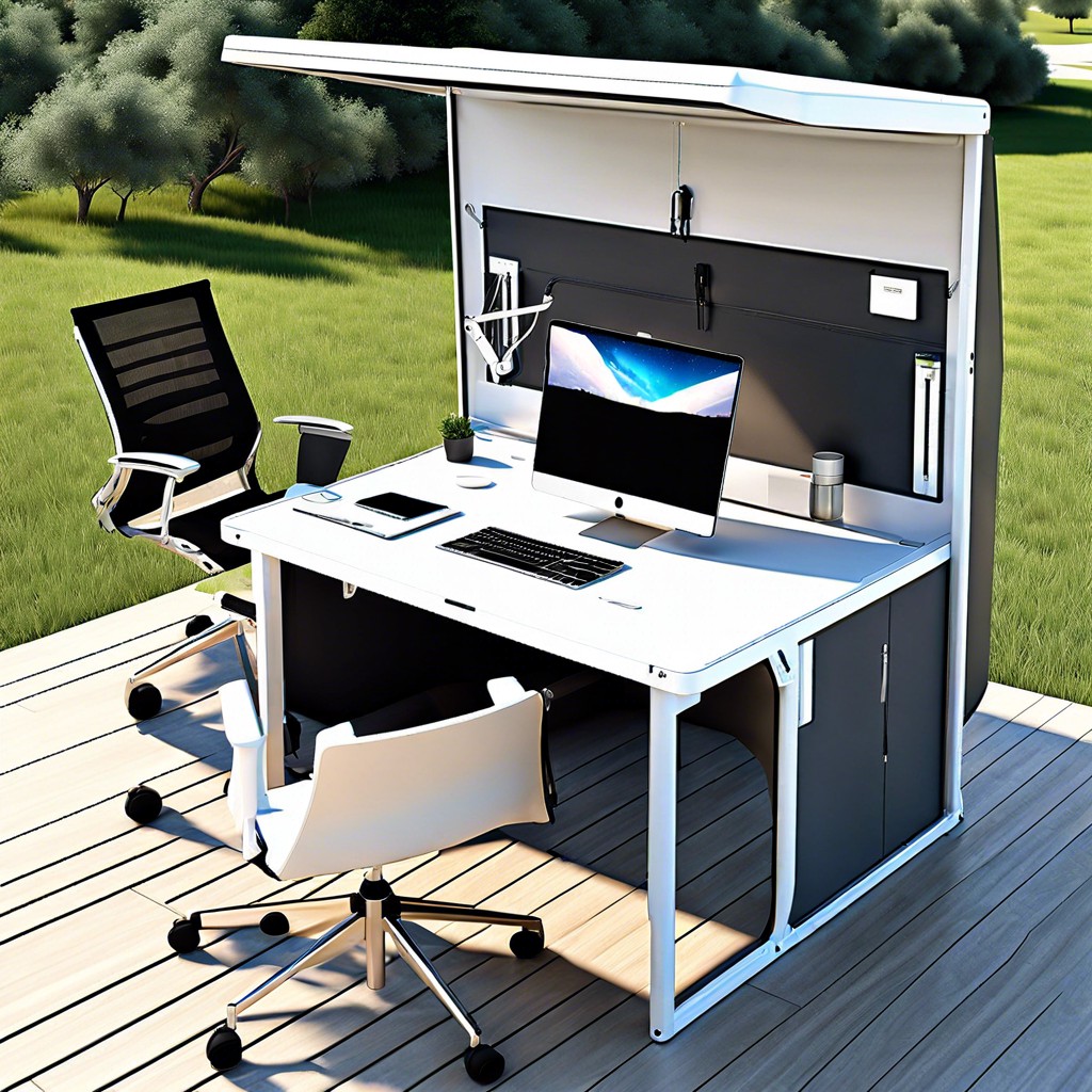 portable folding office for remote sites