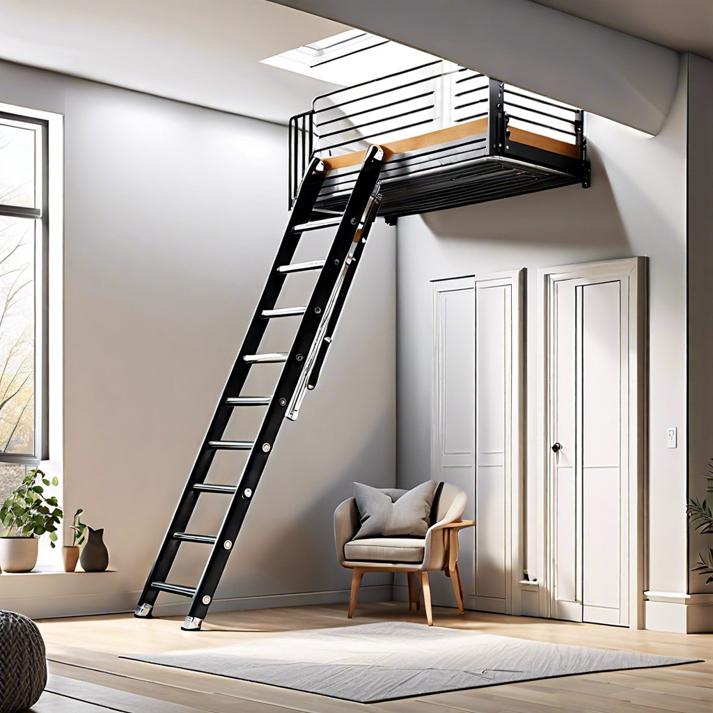 retractable loft ladder space saving entry
