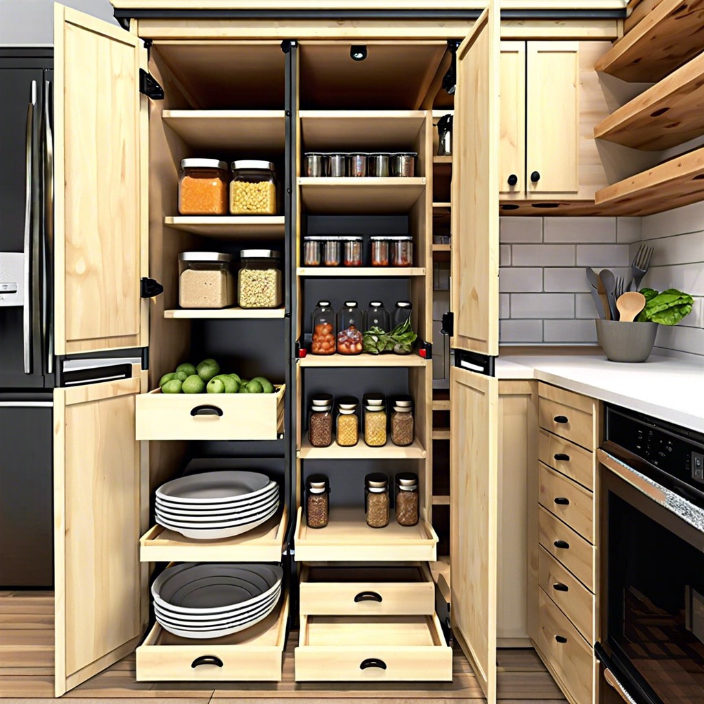 roll out pantry shelving for efficient storage