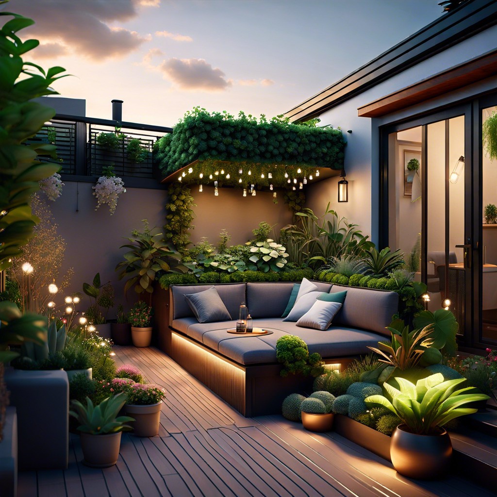 rooftop garden designs for tiny flat roof homes