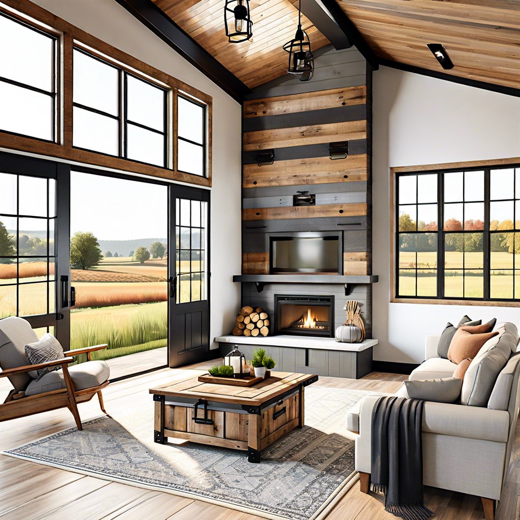rustic farmhouse adu with reclaimed wood accents