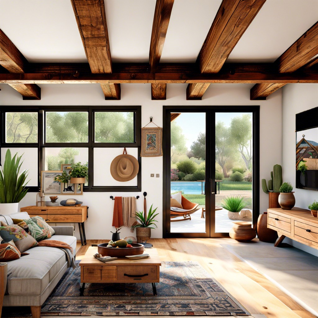 rustic wooden beams a spanish adu feature