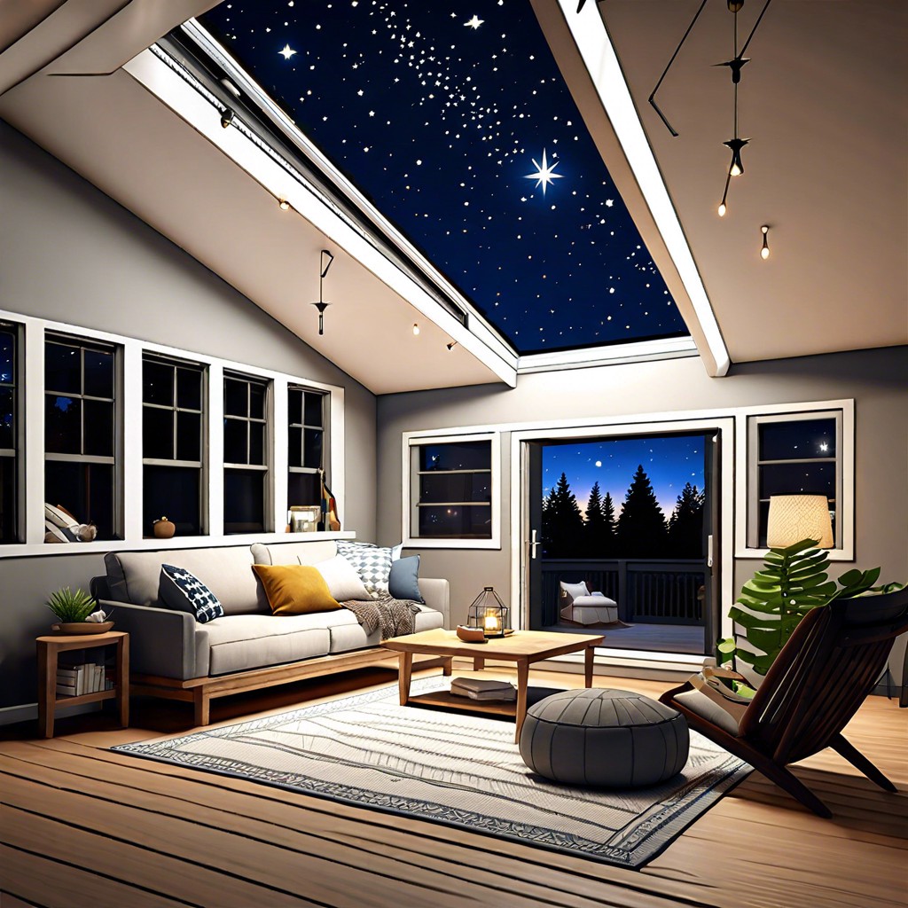 star gazing loft skylight features