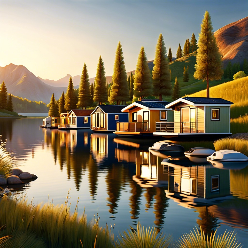 tiny houseboat communities anchored aquatic living