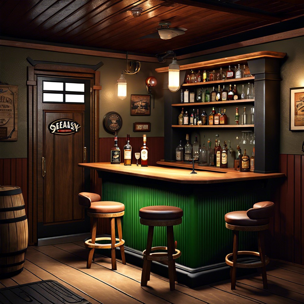 turn the space into a vintage style speakeasy bar