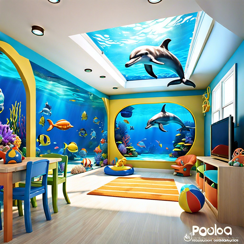 underwater themed kids playroom