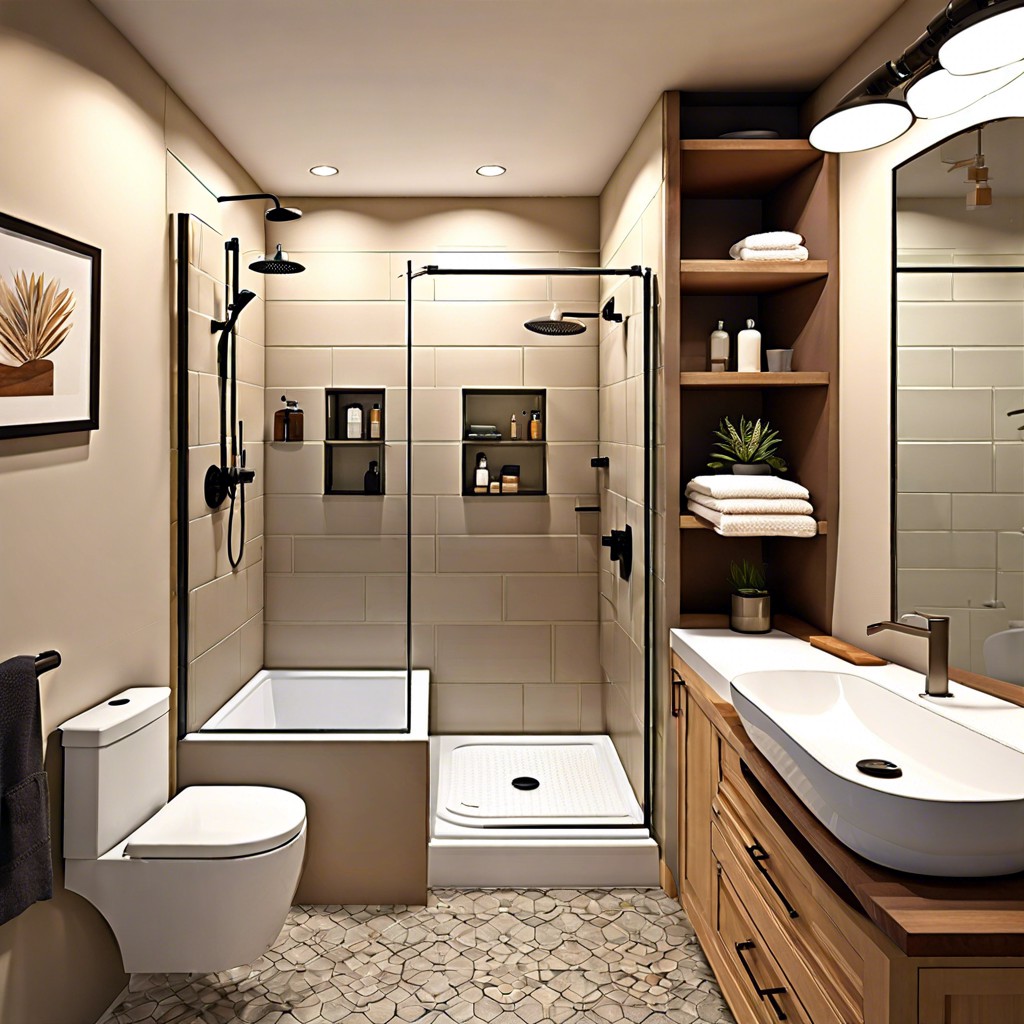 utilizing corner spaces in adu bathroom layouts