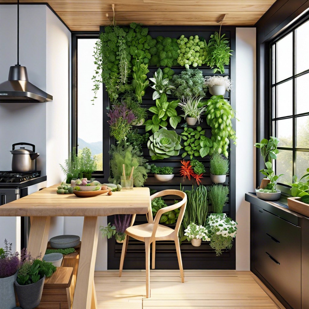 vertical garden wall for fresh herbs and decoration