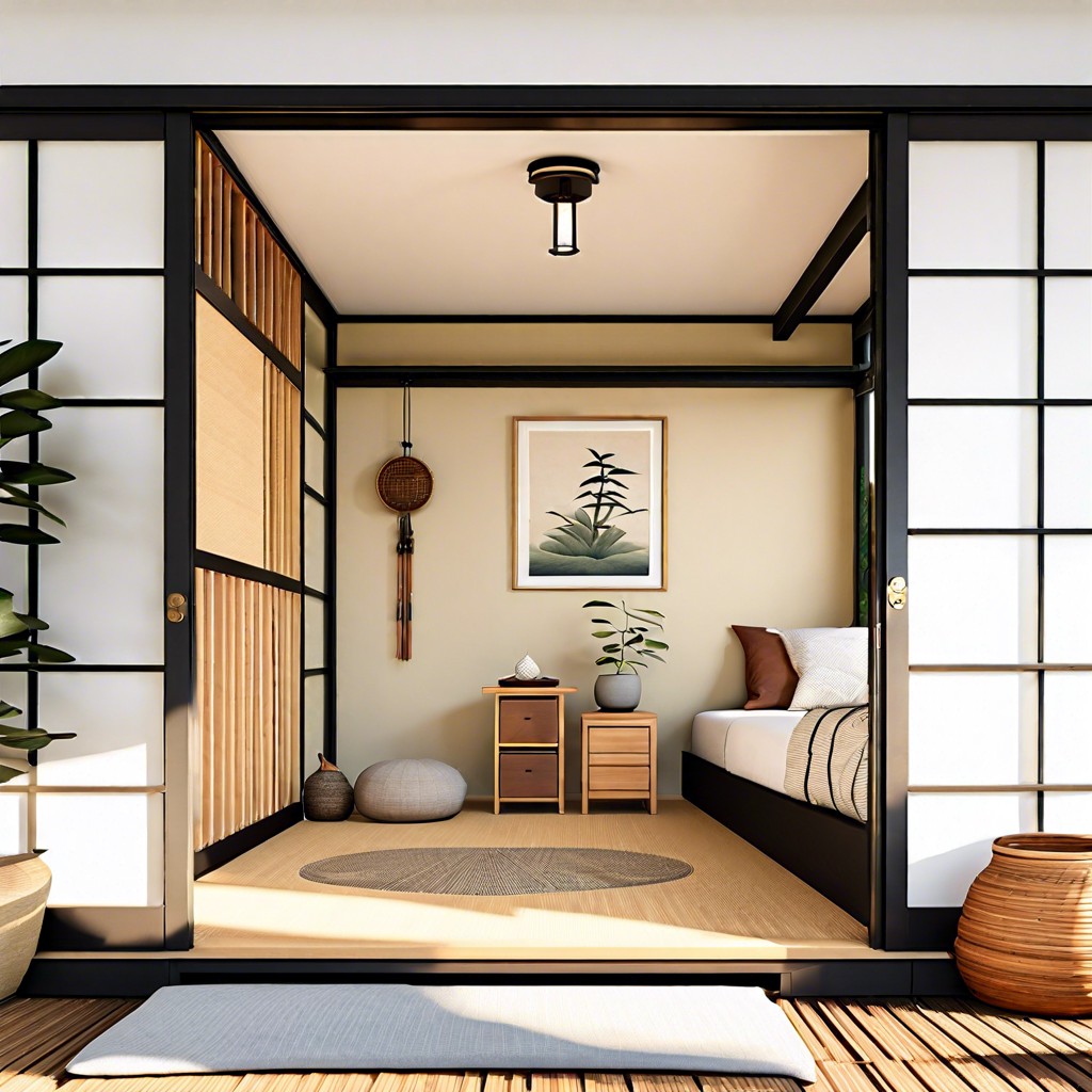 zen den japanese inspired sliding doors and tranquil decor