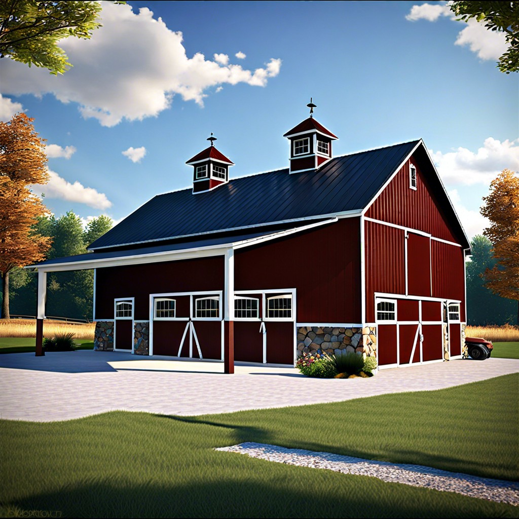 a 1500 sq ft pole barn house design is a layout for a spacious single story home built using a pole