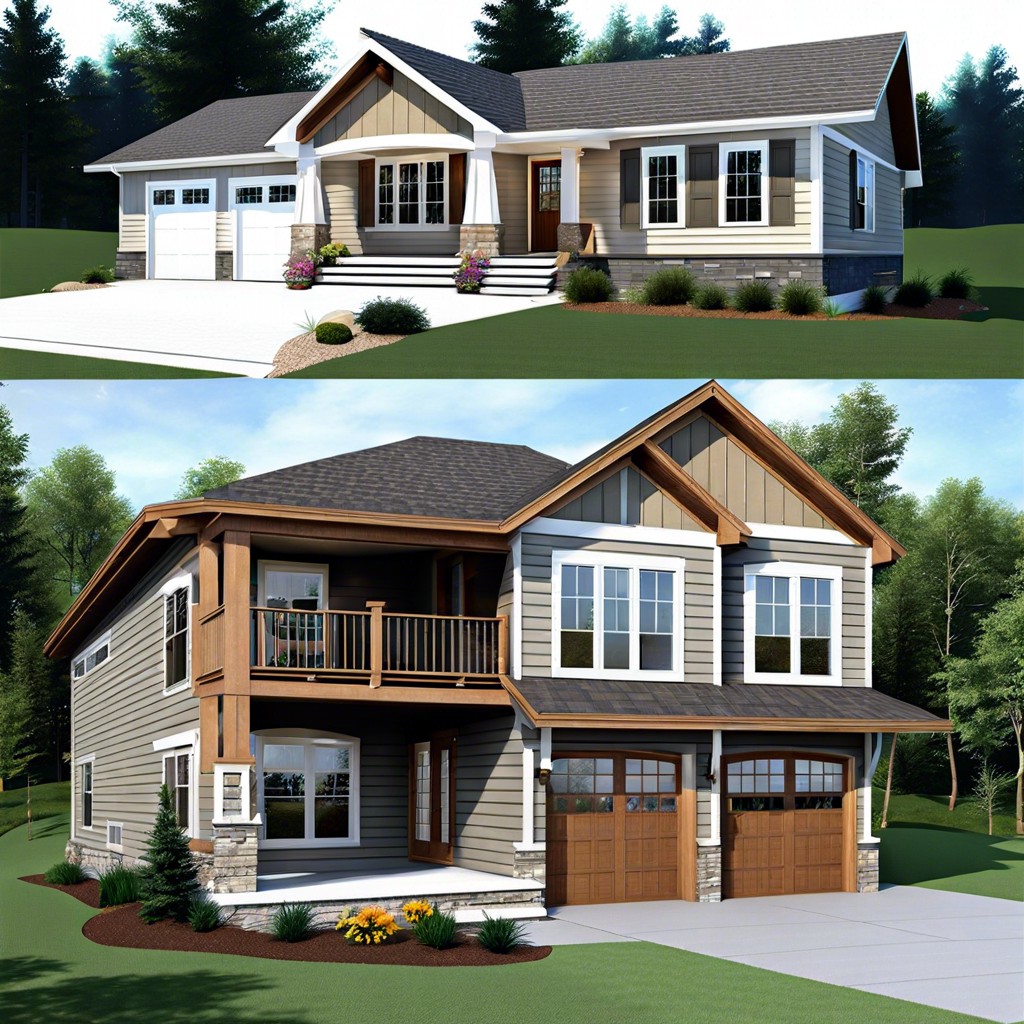 a 1500 sq ft ranch house design with a walkout basement features a spacious single story living