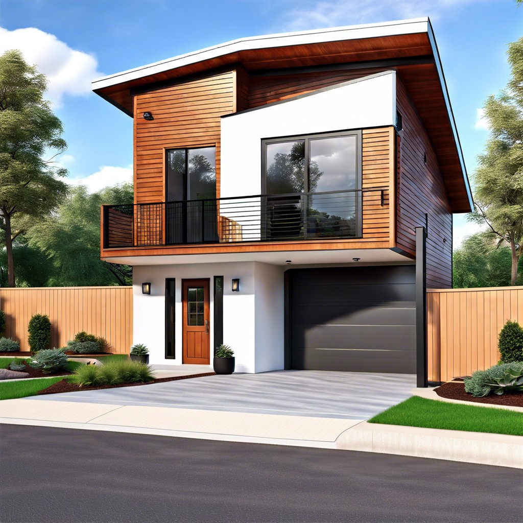 a 45 degree angled garage house design incorporates the garage at a 45 degree angle to the main