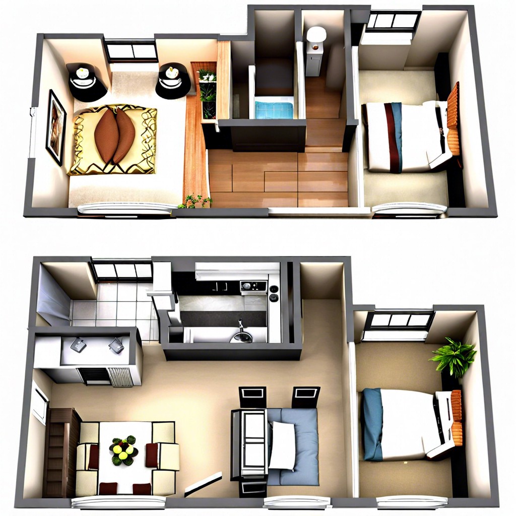 a charming and efficient 2 bedroom 1 bath house designed to fit comfortably under 1000 square feet