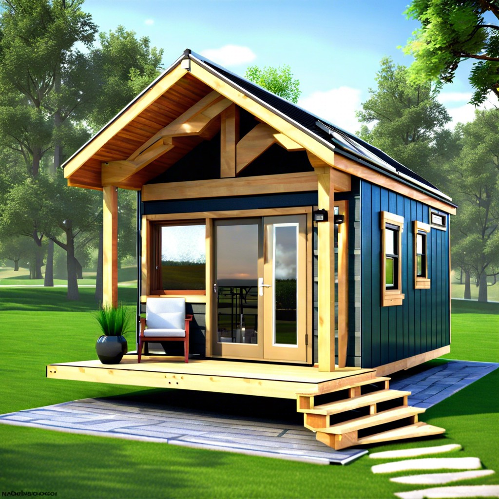 a compact and cozy 2 bedroom 2 bathroom tiny house layout designed for efficient and comfortable