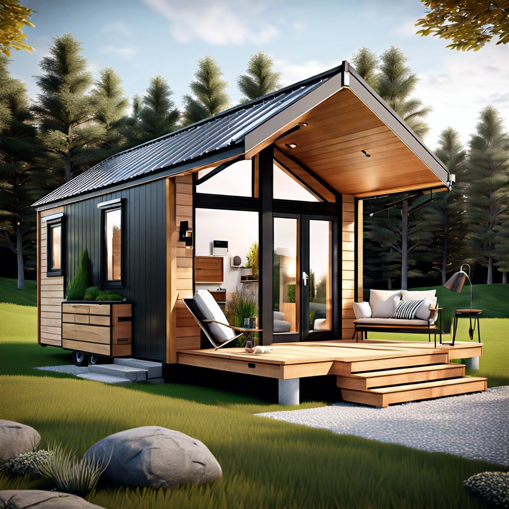 a compact and efficient three bedroom tiny house design that maximizes space and functionality