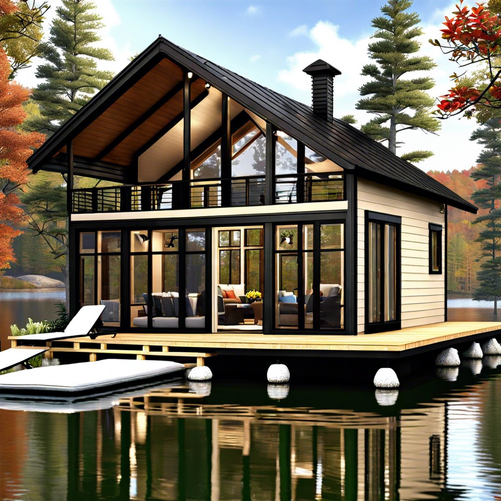 a cozy small lake house with a screened porch offers a perfect retreat with serene views and