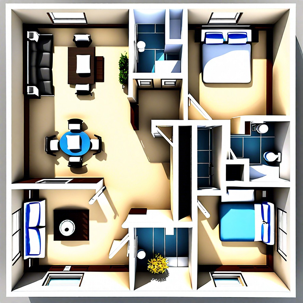 a floor plan for a 4 bedroom house illustrates the arrangement and dimensions of all rooms and