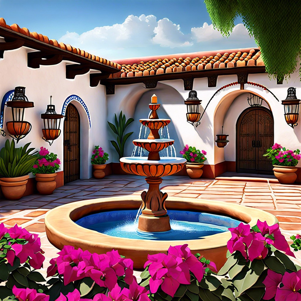 Hacienda Mexican Style House Design With Courtyard