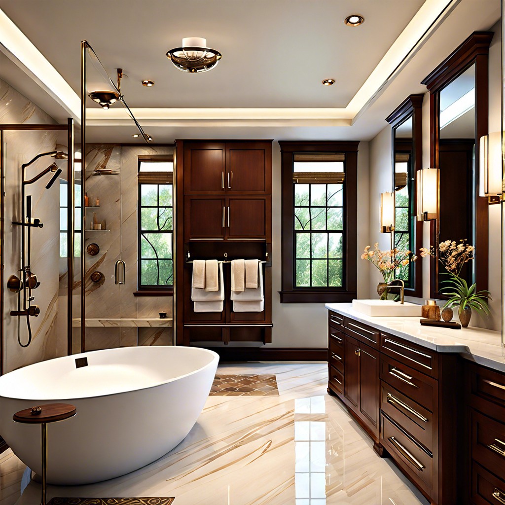 a luxury house design featuring separate his and her master bathrooms offers privacy and comfort