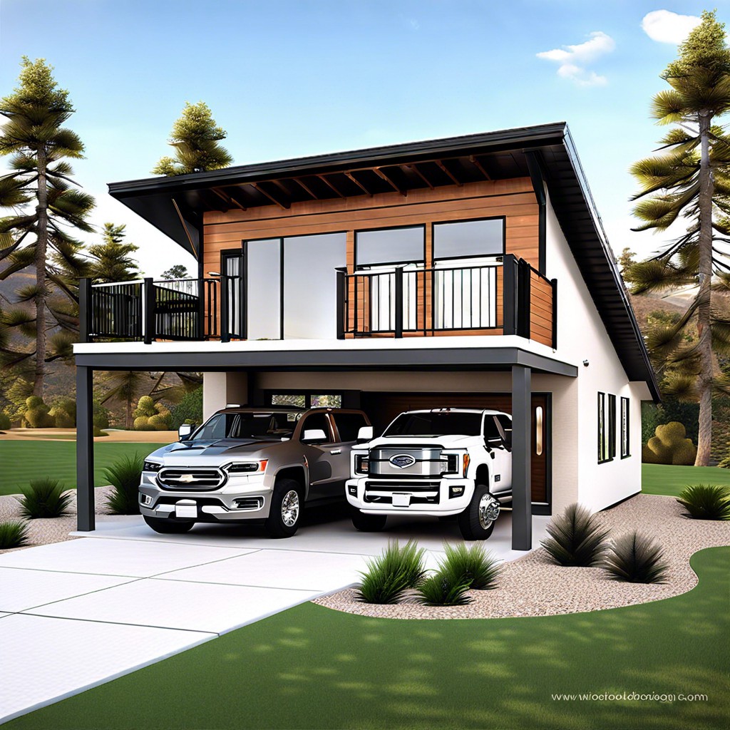 a single story house design with an rv garage features a spacious one level living area and a