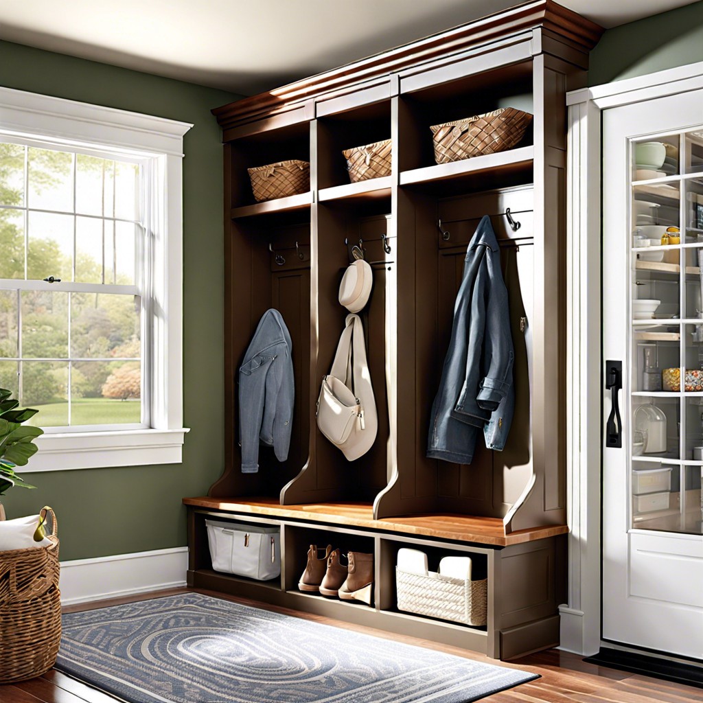 a spacious house layout featuring a convenient mudroom for outerwear and shoes and a walk in pantry