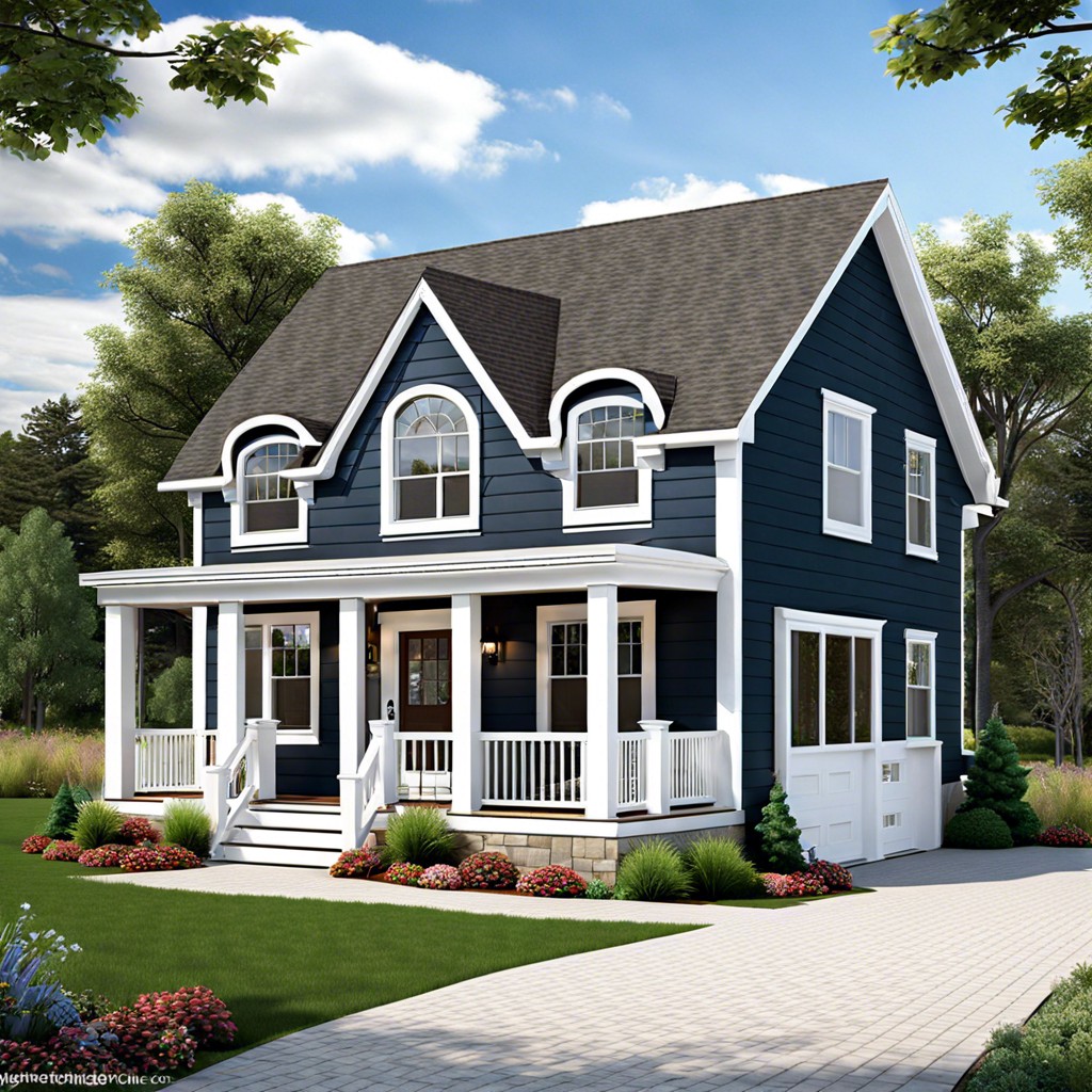 a two story cape cod house design features a symmetrical facade steep roof and dormer windows