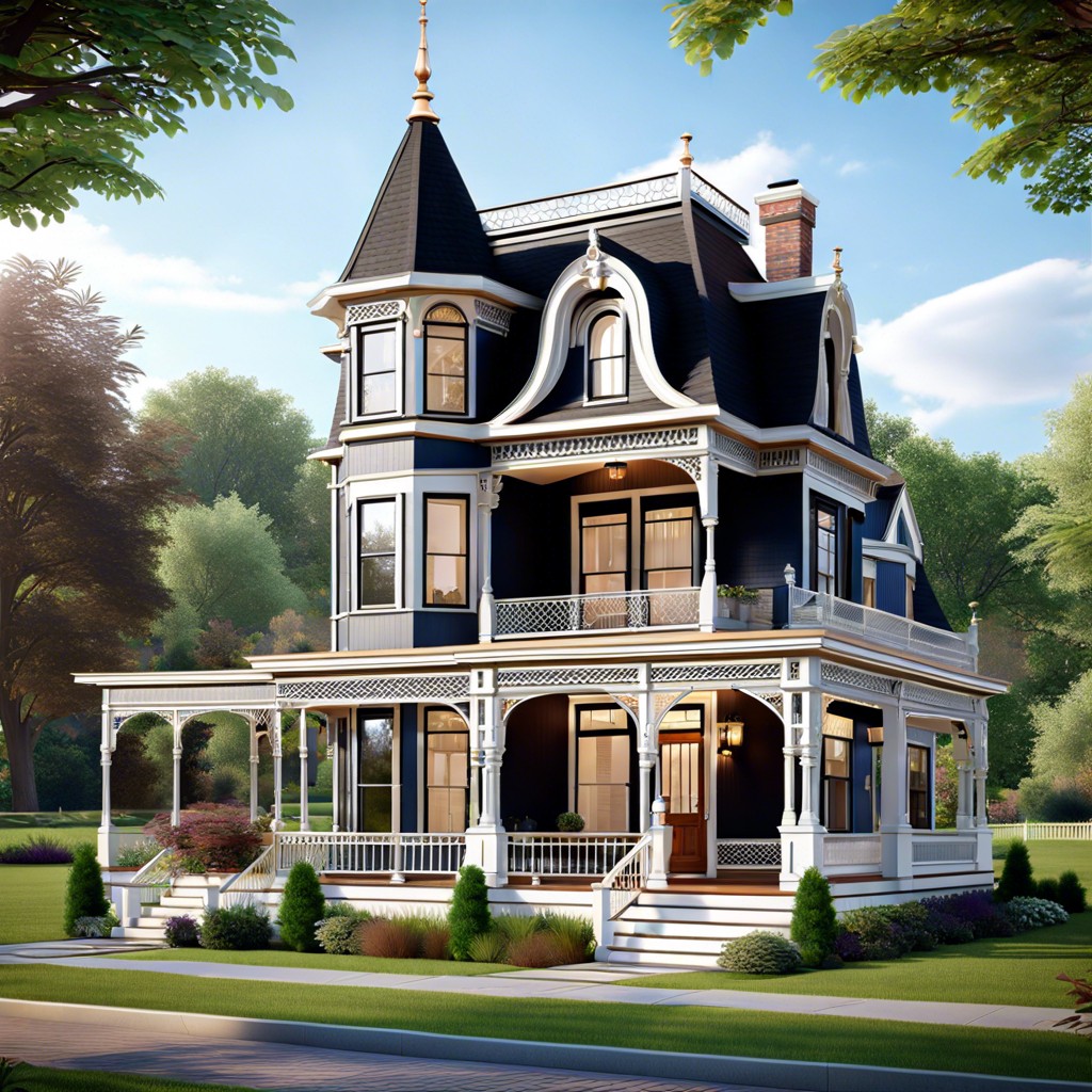 a victorian house design with a wrap around porch is a charming and nostalgic home style featuring