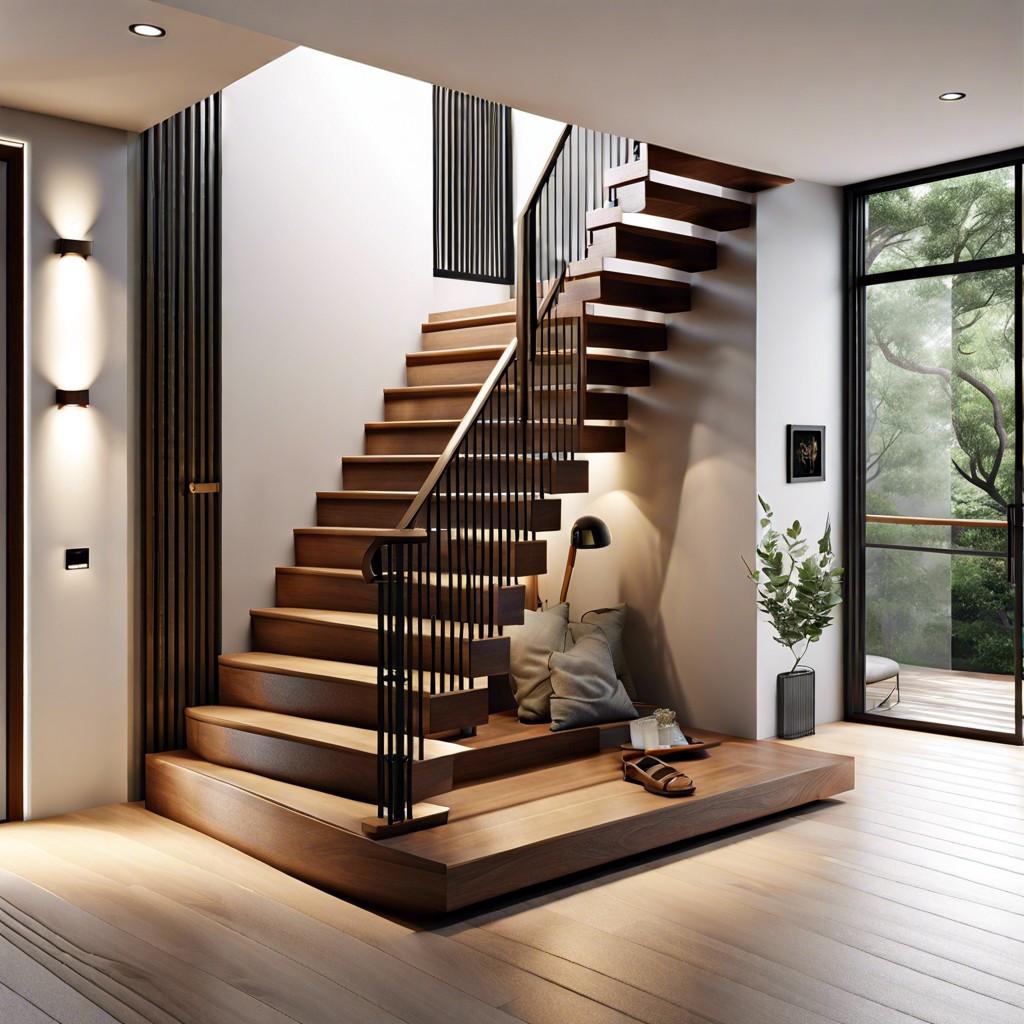 bookshelf integrated staircase
