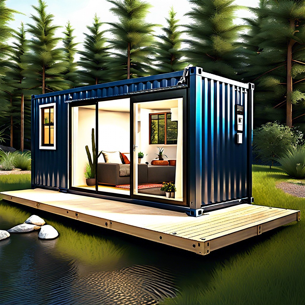 collapsible deck home a container home with a fold down wooden deck for indoor outdoor living