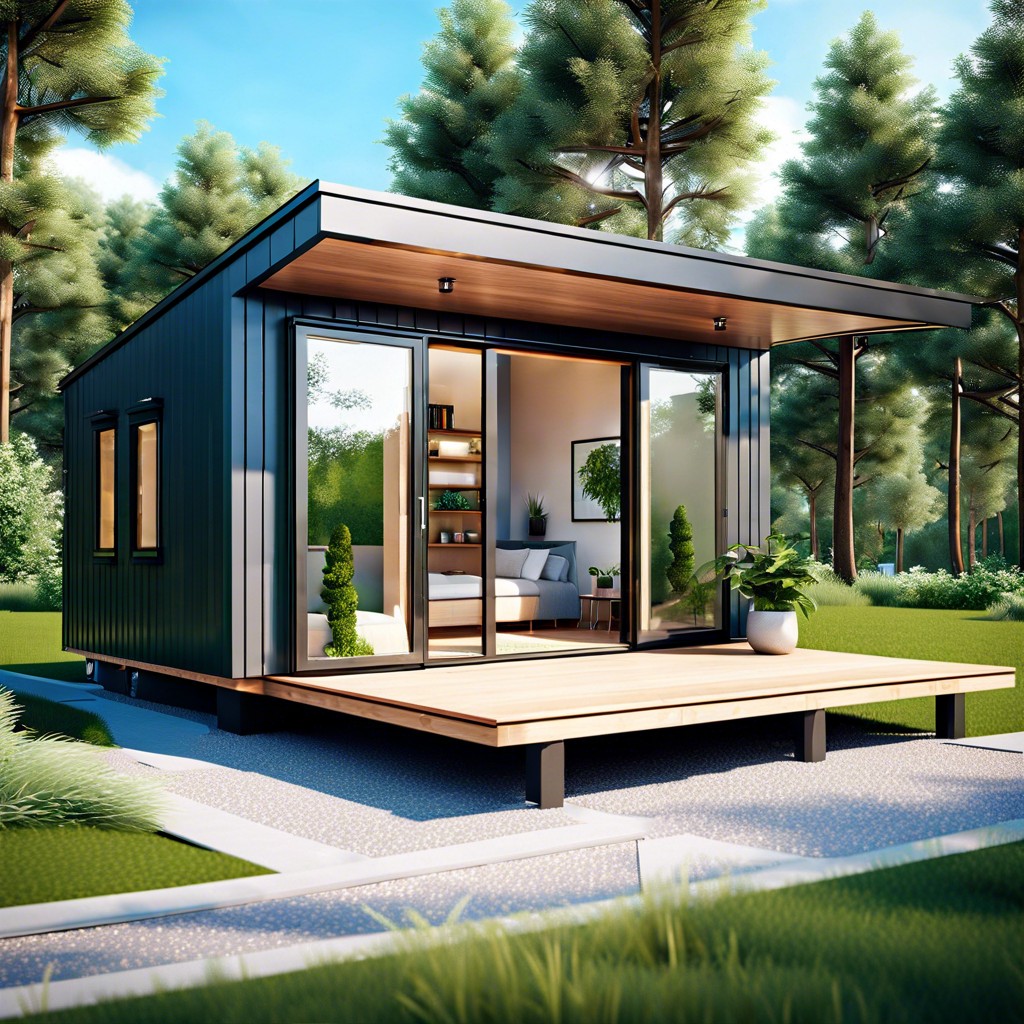 container home with rooftop garden