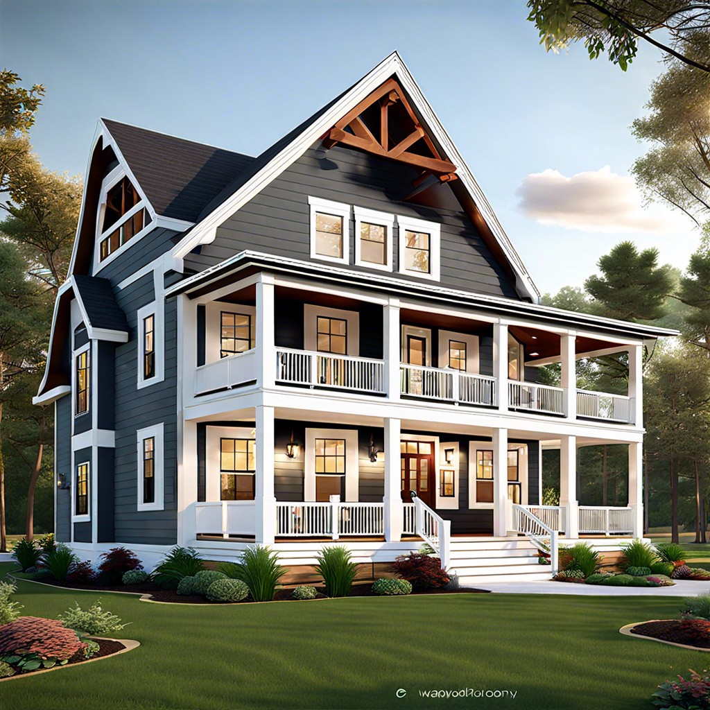 discover the charm of a one story house design featuring expansive wraparound porches perfect for