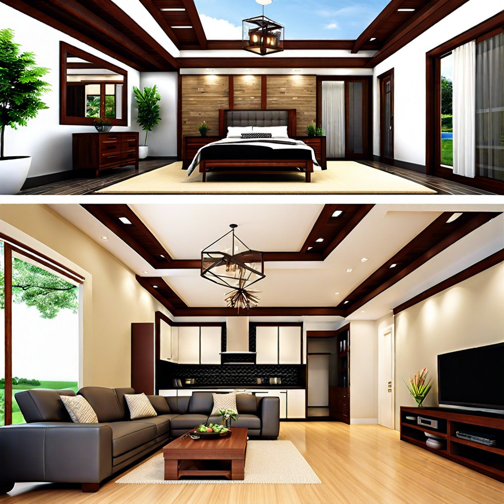 double height living room with mezzanine