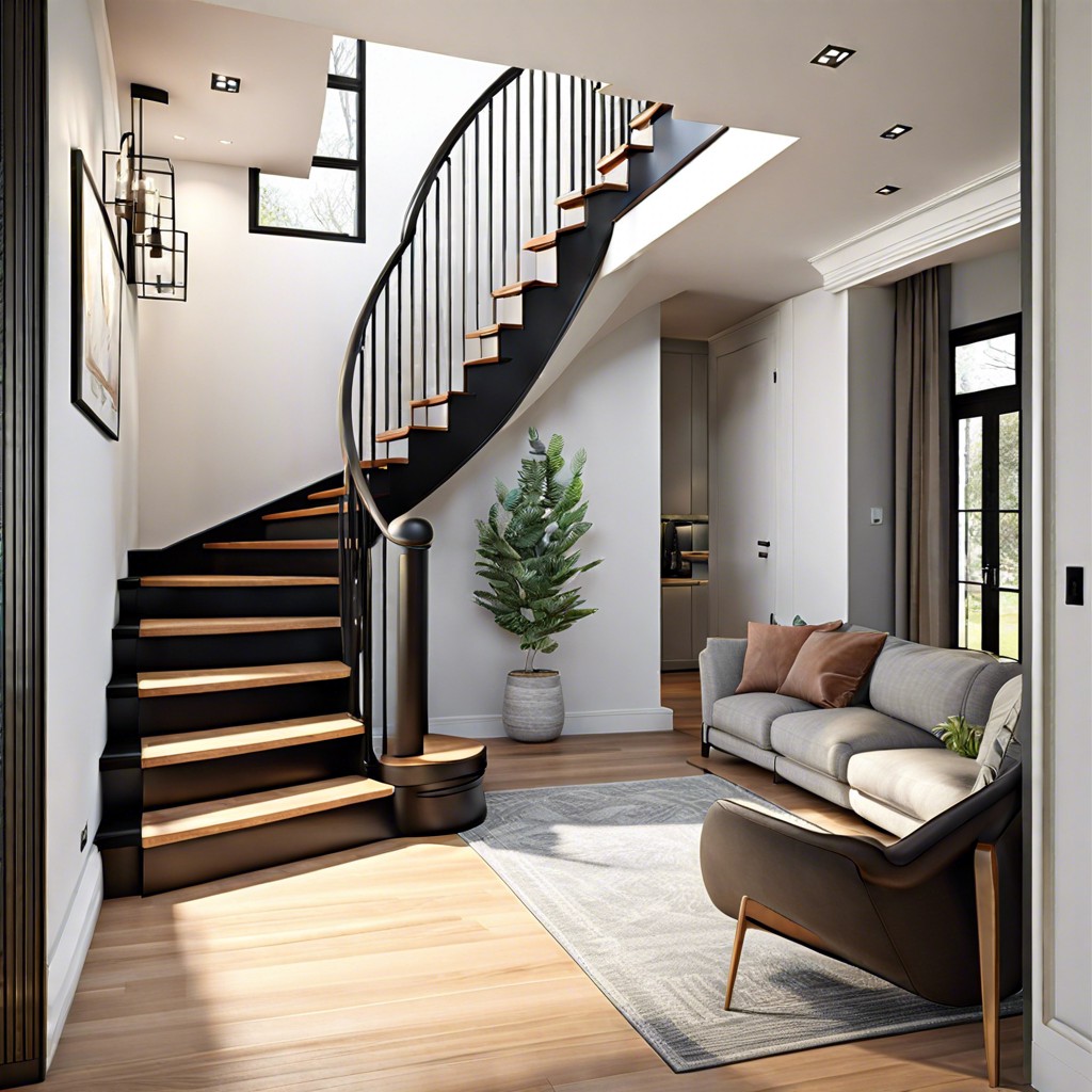 dual access staircase with split landing