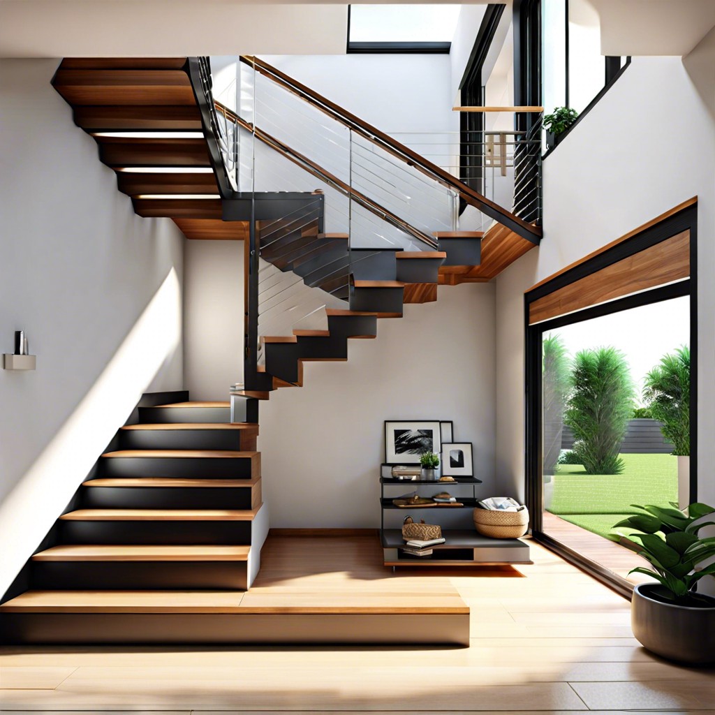 floating treads with glass railing