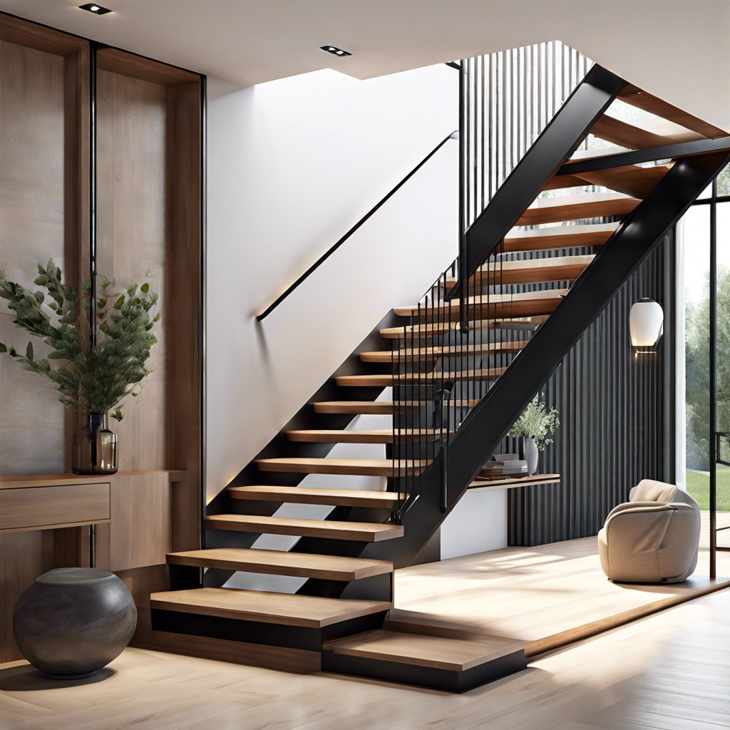 minimalist all white staircase