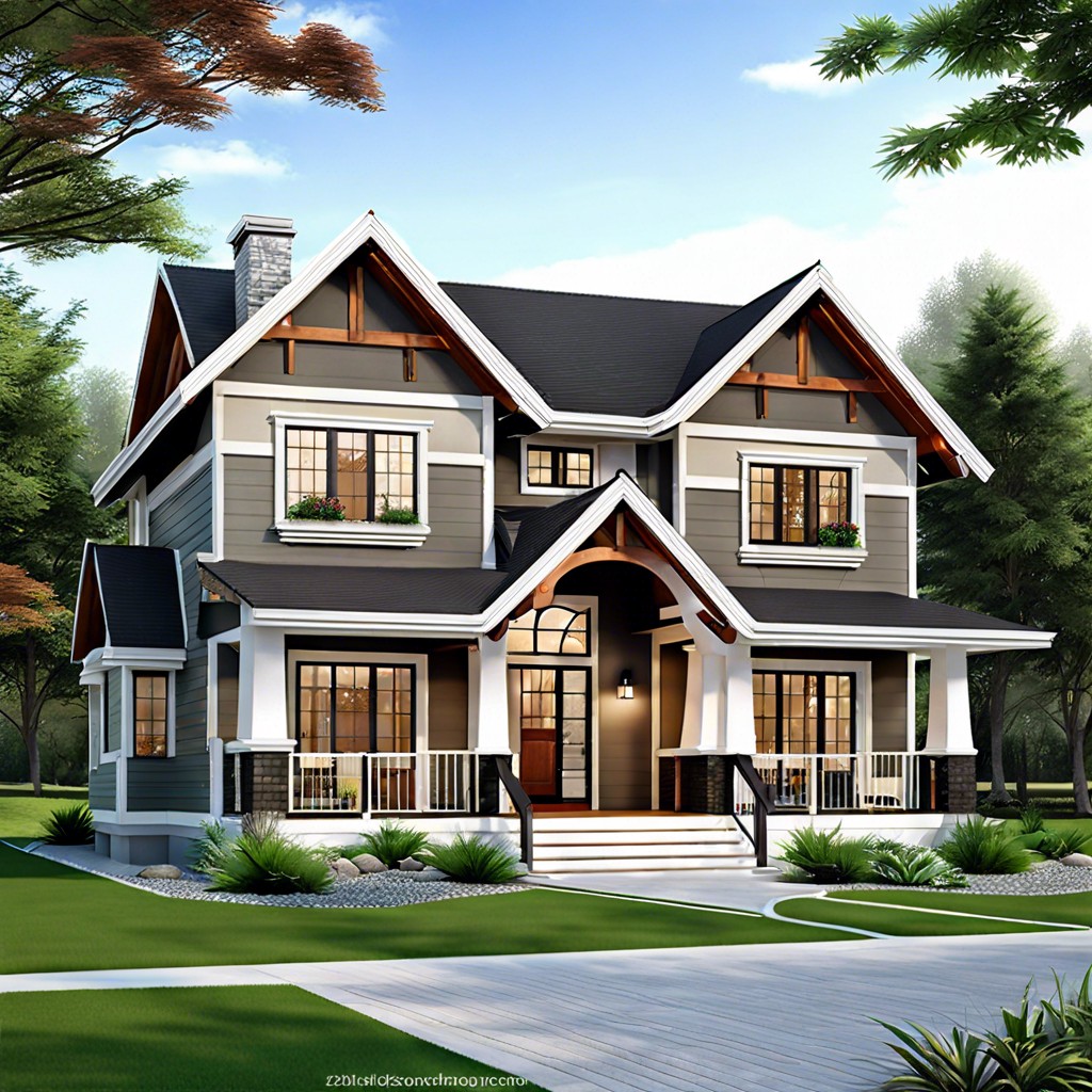 modern farmhouse with cathedral ceilings