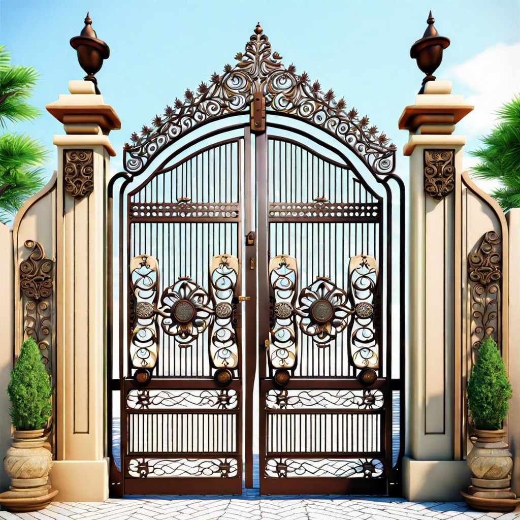 ornate wrought iron with floral motifs