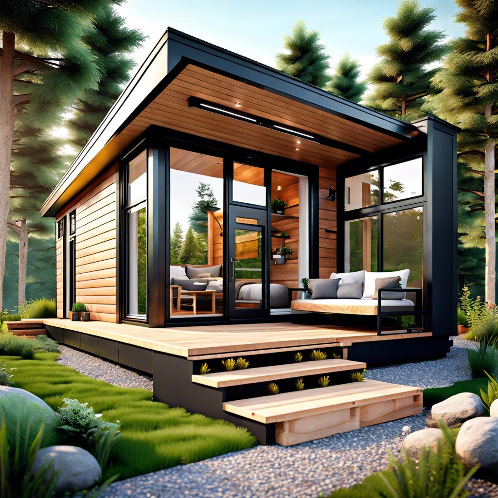 this 300 sq ft tiny house layout efficiently maximizes a compact space to include essential living